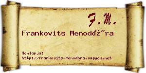 Frankovits Menodóra névjegykártya